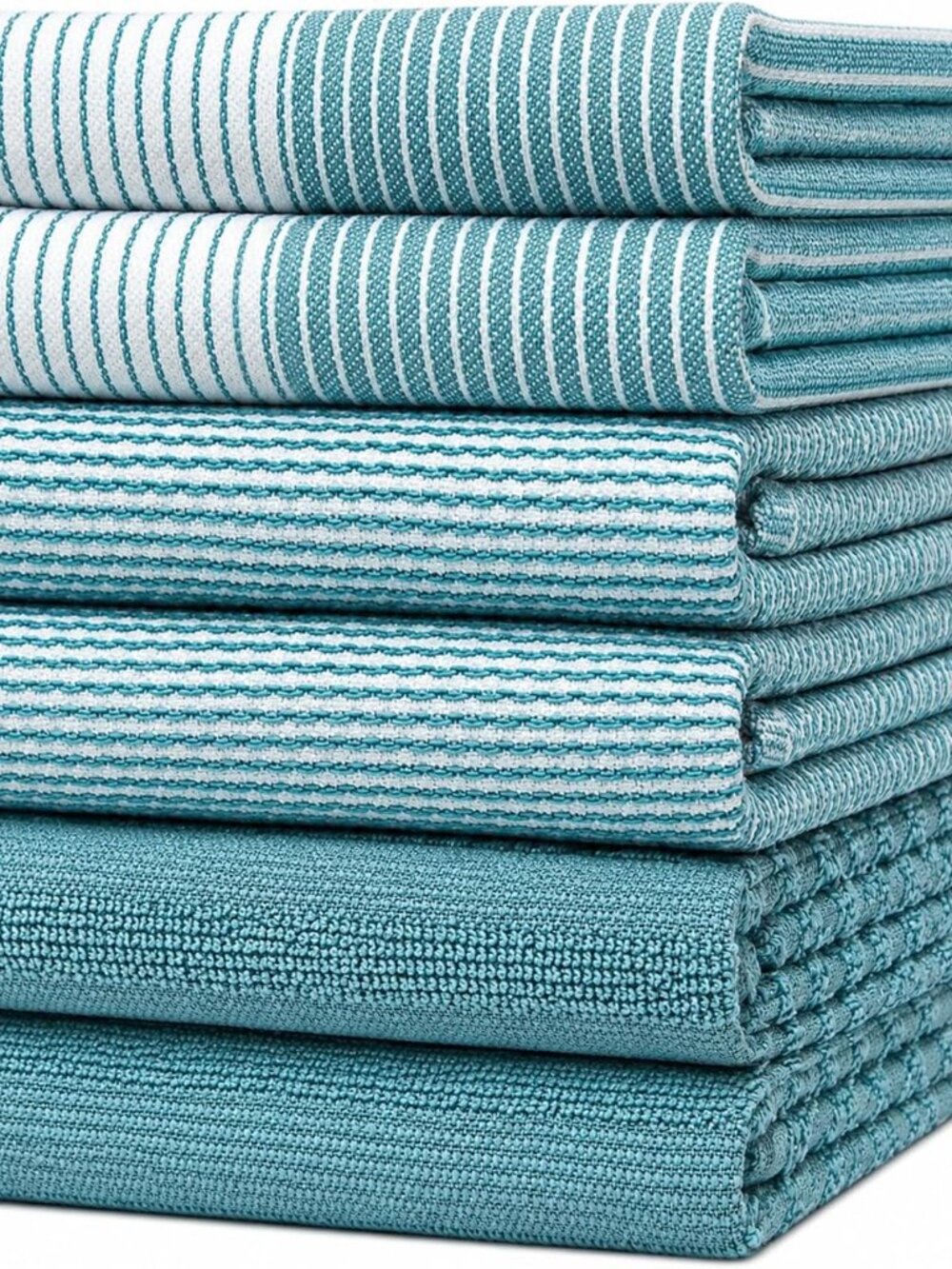 Premium Kitchen Towels 6 Pack 100% Cotton, 20"x28" Dish Towels - Aqua